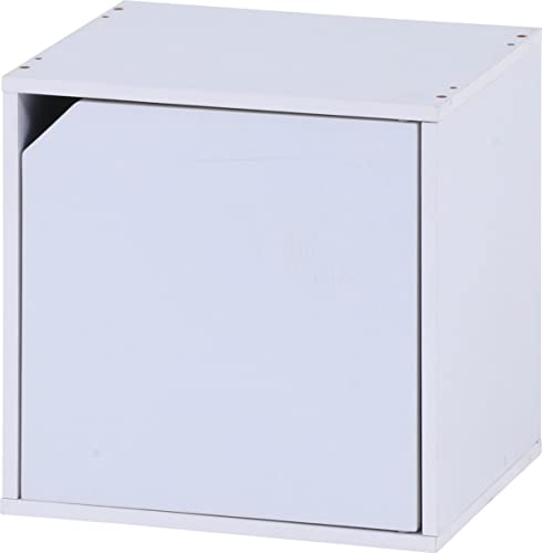 不二貿易(Fujiboeki) キューブボックス 扉付き 幅34.5×奥行29.5×高さ34.5cm ホワイト 収納 カラーボックス 組み合わせ