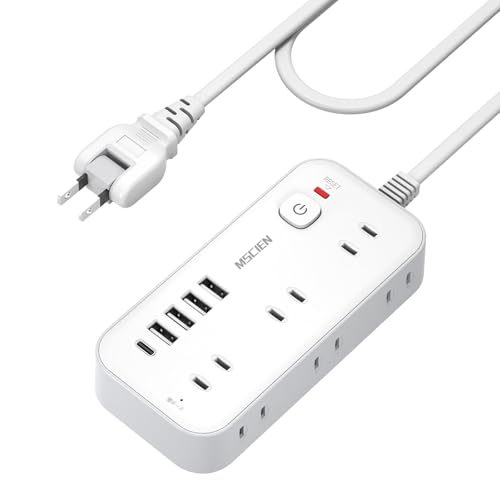 延長コード 3m 電源タップ コンセントタップ タコ足配線 Mscien 6個AC口 4usb-a 1usb-c スイッチ付き 雷ガード 電源コ