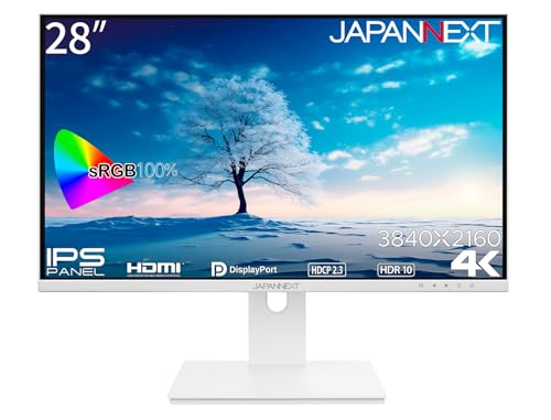 JAPANNEXT 28インチ IPSパネル搭載 4K(3840x2160)解像度 液晶モニター JN-IPS28UHDR-W HDMI DP