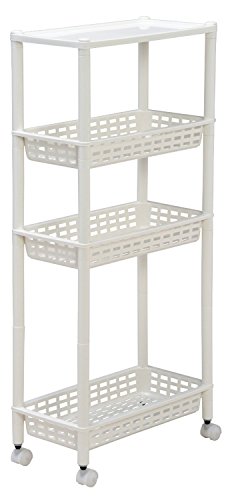 Sink Side Racks - 和泉化成 キッチンワゴン ヴィータ ロングラックT4段 キャスター付 3749