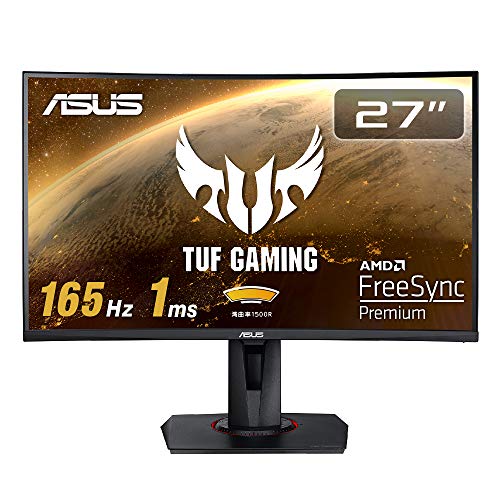 ASUS TUF Gaming ゲーミングモニター VG27VQ 27インチ湾曲 フルHD 165Hz 1ms HDMI DP DVI Free