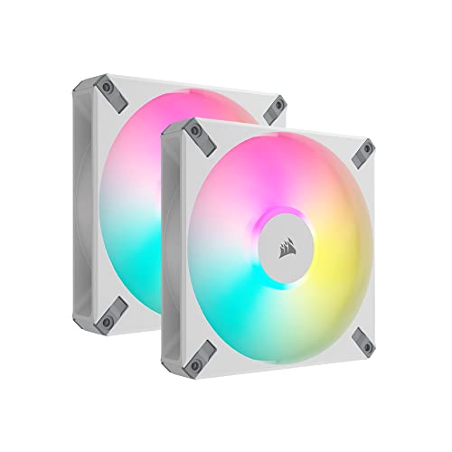 CORSAIR AF140 RGB ELITE WHITE Dual Pack with Lighting Node CORE XT PCケース