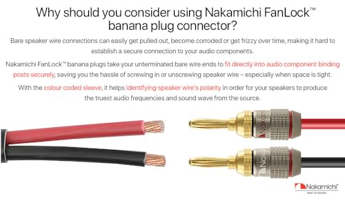 エブリデイ・ダイレクトのNakamichi FanLock Excel シリーズ 24k 金メッキ バナナプラグ 10 AWG - 18 AWG ゲージ サイズ 4mm｜アングル3