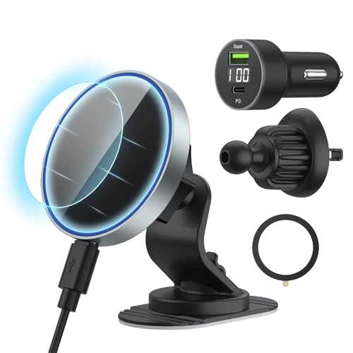 磁気無線車載充電器スタンド、換気口/ダッシュボード磁気無線車載充電器、点煙器/磁気リングシール付き..