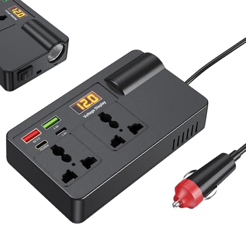 UPF シガーソケット コンセント 車 インバーター 200W DC12VをDC100Vに変換 カーインバーター 車載充電器PD 30W QC3