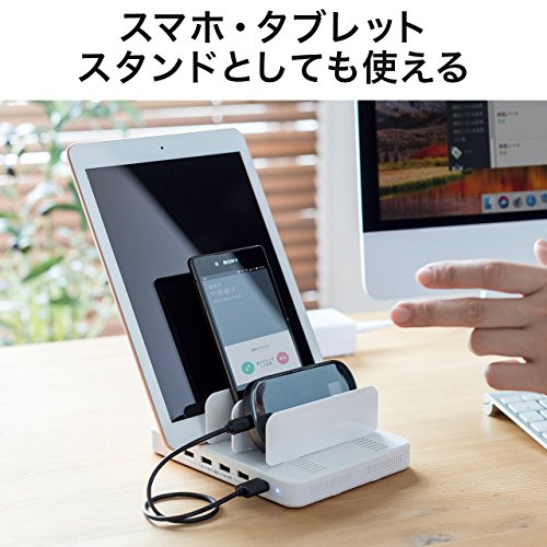 サンワダイレクト 充電ステーション USB充電器 スマホ・タブレット 6ポート 最大9.6A/48W 700-AC020W
