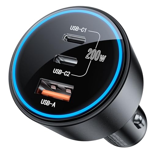 【200W 3ポート】ROADRESS 車 充電器シガーソケット usb-c 急速充電 PD3.0/QC4.0/PPS対応 カーチャージャー タ