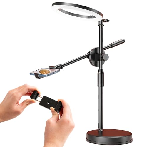 Rakuten - lapset 【雑誌掲載モデル】 スマホスタンド 俯瞰撮影 LED ライト付き 新スマホホルダー ロングタイプ
