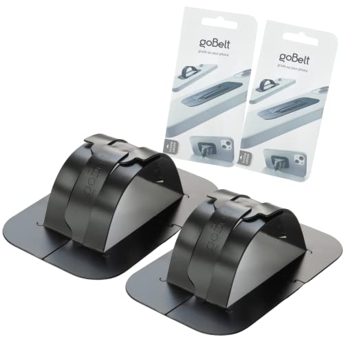 スマホリング goBelt C1 黒 薄型 1mm ワイヤレス充電対応 スマホスタンド ドイツ製 ブラック 2個...