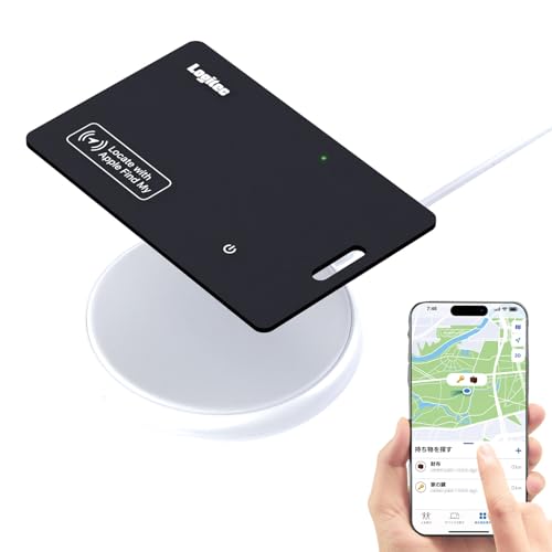 ロジテックダイレクト スマートタグ iPhone 探す アプリ 対応 ワイヤレス充電 紛失防止 amine 忘れもの防止タグ カード型 財布 L