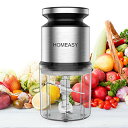 HOMEASY フードプロセッサー 1台4役(刻む/混ぜる/潰す/砕く) 600ML フードチョッパー ステンレス4枚刃 300Wハイパワー 省