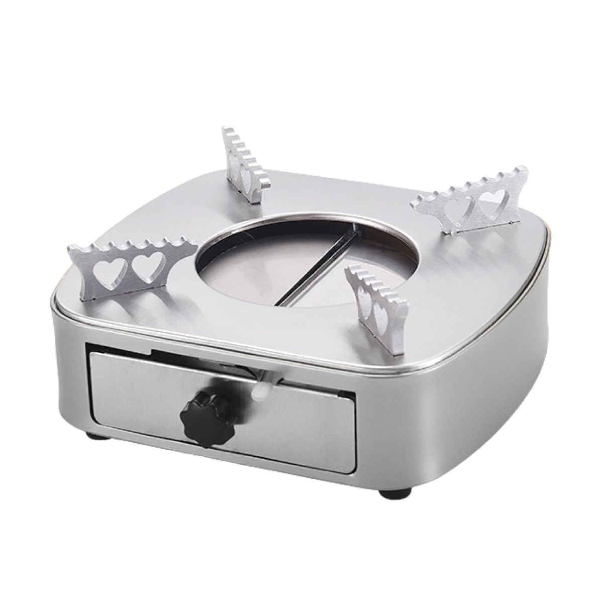 ENN LLC 固形燃料コンロセット 卓上一人鍋用 緊急時使用 交換簡単 高火力 制御可能 保管簡単 (シルバー)