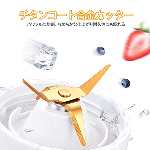 Hismile コンパクトミキサー スムージーミキサー 氷も砕ける ハイパワー ガラス製容器 チタンコートカッター レシピプレゼント 日本品質保