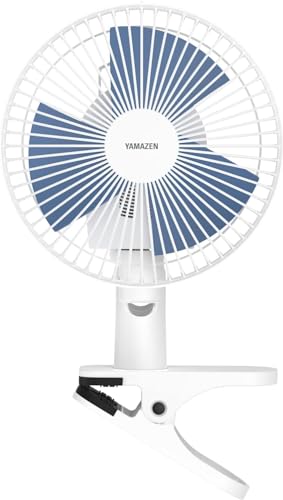山善 卓上扇風機 [山善] 扇風機 18cm クリップ式 卓上 小型 左右首振り 風量2段階切替 スライドスイッチ ブルー YCS-EK181(A)