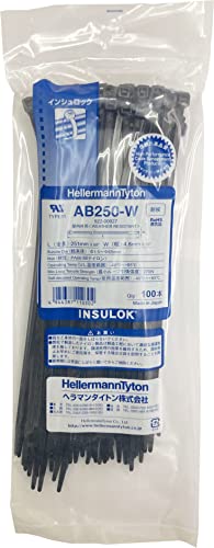 Rakuten - ヘラマンタイトン 結束バンド インシュロック AB250-W 100本入 耐候・屋内外用グレード 黒