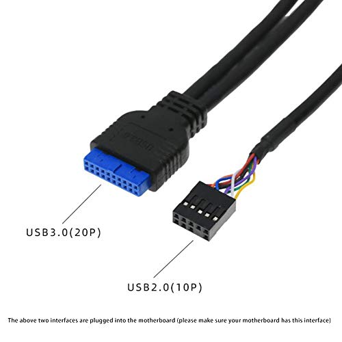 Ahvqevn 60cmフロントケースパネル USB 3.0 + USB 3.0 + HDオーディオジャックポー...