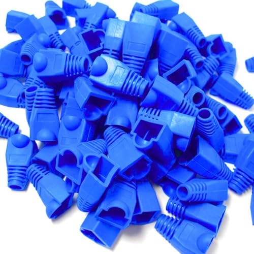 Iee1394 Cable - 【青色 100個セット】RJ45 LANケーブル コネクタ カバー 100個 セット