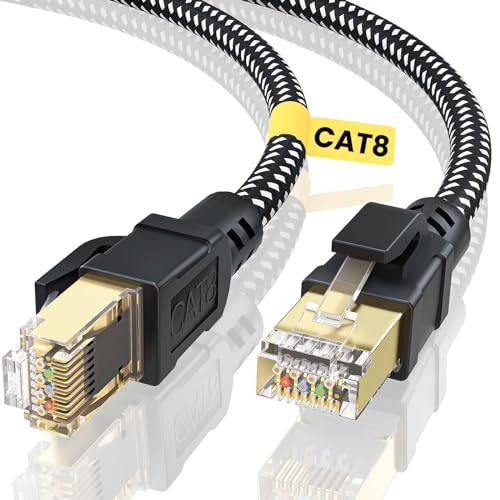 樂天商城 - BUSOHE LANケーブル 3-meters CAT8 有線lan フラット40Gbps 2000MHz 高速 RJ45 コネクタ カテゴリー