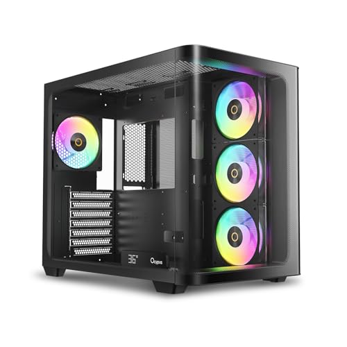 樂天商城 - Iota C70 BK Curve ARGB DigitalミッドタワーATXゲーミングPCケース、270°曲面パノラマビュー、リアルタイム温度