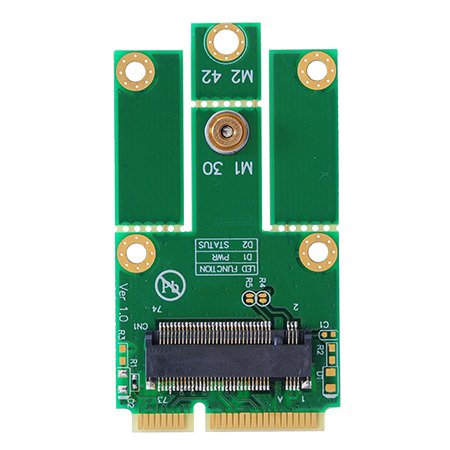 M.2（NGFF）→mini PCI express変換 WiFi Bluetooth WLAN 無線LANカードなど モジュール用変換アダプタ