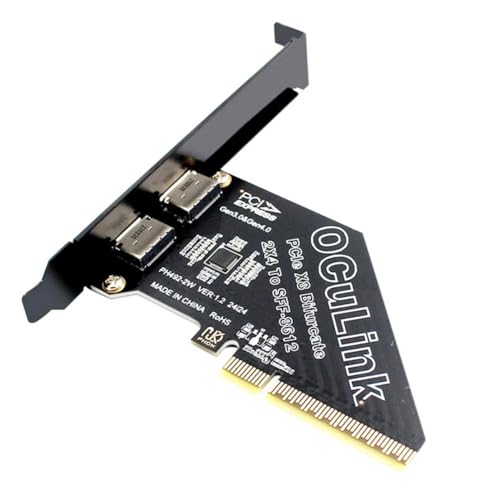 PCI-E 8X to Dual Oculink External-/-/SF-057-OC05-HX・Style:PCI-E 8X to Dual Oculink External・取り外し可能な PCIE PCI-Express マザーボード 1 枚を接続できます。コンバーターは、oculink インターフェイスを介してシステムに内部的にインストールできます。取り外し可能な PCI-E チャネルを備えたマザーボードのみをサポートします。マザーボードの PCIE チャネルに基づいて 2 つのディスクの動作を制御します。PCIE 信号分割のないマザーボードは 1 つのディスクしか認識できません。・このPCI Expressカードは、PCのSFF-8612インターフェースを1つ拡張します。オプションのケーブルを使用することで、例えばSSD/eGPUを1台接続できます。このカードは、PCIE4.0プロトコルを使用してPCI Express信号を伝送します。Oculinkは、T10/SAS-4 24Gbps、SFF-8611、SFF-8612、PCIe Gen 3およびGen 4PCI-Express 4.0 PCIE 8x 取り外し可能、デュアル Oculink SFF-8612 SFF-8611 VROC Raid0 アダプター、U.2 SSD eGPU 外部グラフィックカードドック用 取り外し可能な PCIE PCI-Express マザーボード 1 台を接続できます。コンバーターは、Oculink インターフェイスを介してシステムに内部的にインストールできます。 取り外し可能な PCI-E チャネルを備えたマザーボードのみをサポートします。マザーボードの PCIE チャネルに基づいて 2 つのディスクの操作を制御します。PCIE 信号分割のないマザーボードは、1 つのディスクしか認識できません。 この PCI Express カードは、PC を 1 つの SFF-8612 インターフェイスで拡張します。オプションのケーブルを使用して、たとえば 1 つの SSD/eGPU を接続できます。このカードは、PCIE4.0プロトコルを使用してPCI Express信号を送信します。 Oculinkは、T10 / SAS-4 24Gbps、SFF-8611、SFF-8612、PCIe Gen 3およびGen 4と互換性のある、PCI-E用の次世代高速内部および外部I/Oコネクタです。 オプションのケーブルを使用して、たとえば1台のSSDまたはeGPUグラフィックカードを接続できます。固定用の穴があり、小型ホスト、デスクトップ、ラップトップなどのPCIEソケットをOculinkソケットに変換できます。 PCIEプロトコルを使用してPCI Express 4.0信号を送信します。 PCIE 4.0 データ転送をサポートし、最大 64Gbps のデータ転送速度、GPU グラフィック カード、SSD、拡張カードなどの接続をサポートし、PCIE 3.0 と下位互換性があります。 このケーブル アダプタを使用して作業を変革し、OCuLink 接続を必要とするシステムへの PCI-E の統合を容易にします。アダプタを使用してシステムの機能を向上させ、スペースや利便性を損なうことなく、安定した堅牢な接続投資を保証します。 コネクタ: 外部 OCuLink SFF-8612 メス x 2、PCI Express x 1。標準長さ、ロー プロファイル ブラケット付き。