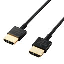 エレコム HDMI ケーブル 1.8m プレミアム 4K 2K (60P) HDR スーパースリムコネクタケーブル仕様 ブラック DH-HDP1(2)