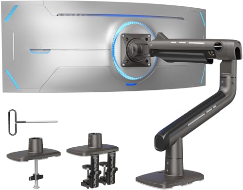 【2025新型】HUANUO (ファーノー) モニターアーム 18kg高耐荷重 17-49インチ対応 大型 ゲーミングモニターアーム 機械スプリ