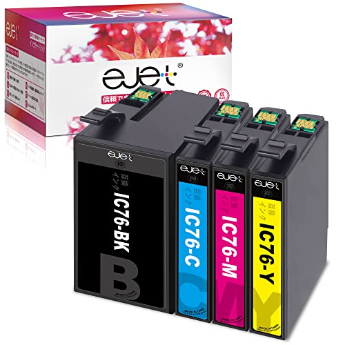 ejet IC4CL76 �ϵ嵷 �ߴ����󥯥����ȥ�å� ���ץ��� (Epson)�� 4���ѥå� ������ ICBK76 IC76 76 ����