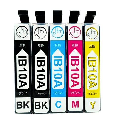 Hewlett Packard - IB10CL4A ＋ IB10KA 4色5本セット(黒2本入) EPSON用互換インクカートリッジ カードケース エプソン用互換インク EW-M