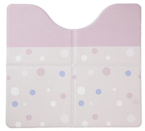 藤栄(FUJIEI) ホイップ Lite 折りたためる トイレマット 60×55cm アイスピンク | 拭ける 抗菌 防カビ トイレファブリック