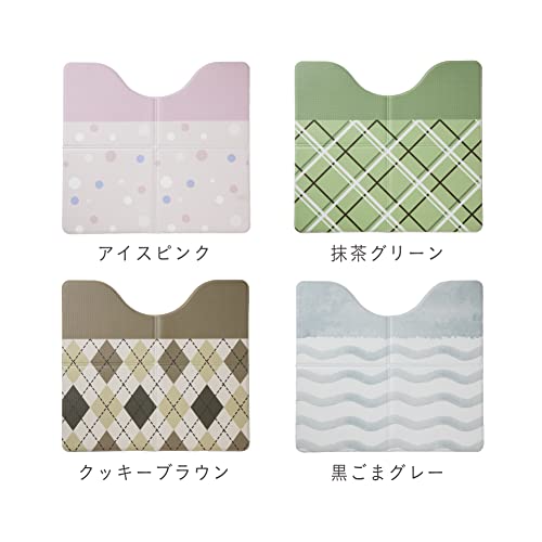 エブリデイ・ダイレクトの藤栄(FUJIEI) ホイップ Lite 折りたためる トイレマット 60×55cm アイスピンク | 拭ける 抗菌 防カビ トイレファブリック｜アングル3