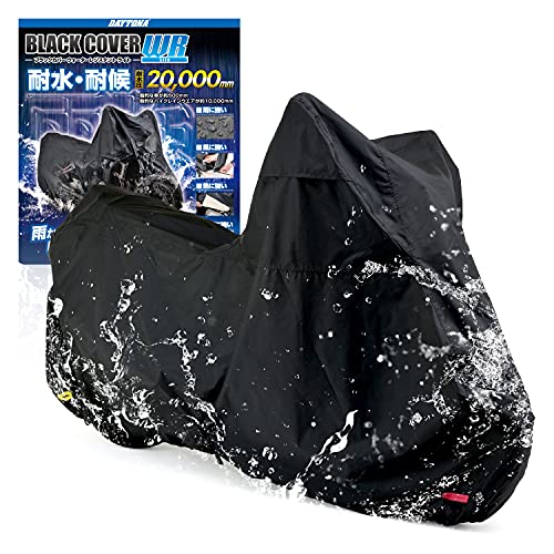 デイトナ(Daytona) バイクカバー 耐水圧20000mm 湿気対策 耐熱 チェーンホール付き ブラックカバーWRLite 汎用 LLサイズ
