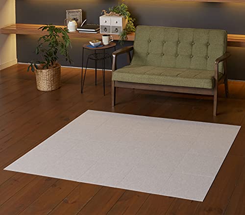 樂天商城 - 【日本製 撥水 消臭 洗える】サンコー ずれない タイルカーペット 30×30cm ライトベージュ 20枚 フラットタイプ おくだけ吸着 ジョイ