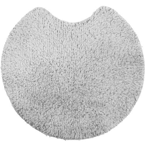 San-Luna トイレマット 単品 55cm × 60cm 「マシュマロ」 グレー 洗える 日本製 ふわふわ 小さめ 標準 吸水 速乾 抗菌