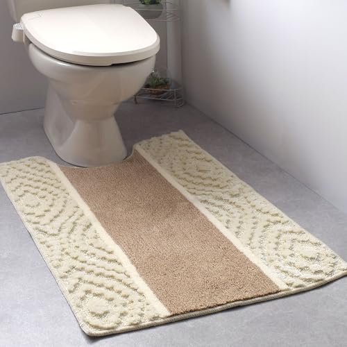 トイレマット 65cm×100cm 【Aran(アラン)】 ベージュ 日本製 ふかふか マット 滑り止め 抗菌 防臭 吸水..