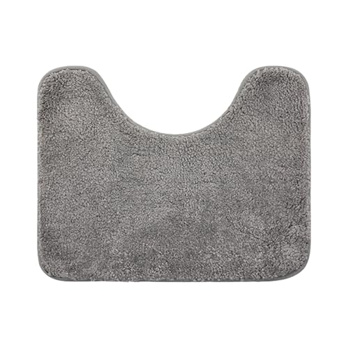 PAVIKE トイレマット u型 グレー ト おしゃれ 洗える トイレマット-北欧 カーペットトイレ 約50cm×40cm 無地 人気 吸水 ふ