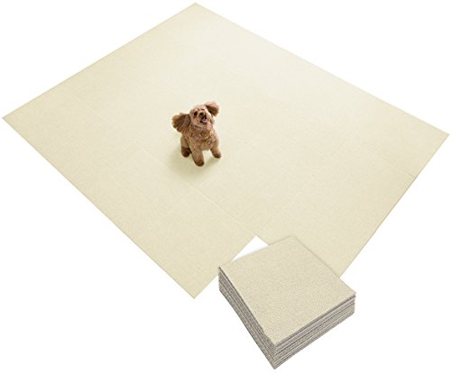 Sanko 【日本製 撥水 消臭 洗える】サンコー ずれない ジョイントマット ペット用 45×45cm アイボリー 30枚 カーペットタイプ