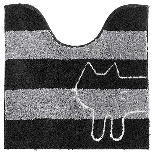 トイレマット(レギュラー)グレー/60 x 60 cm (正方形)/(ねこ かわいい)・Color:グレーStyle:トイレマット(レギュラー)・パッケージ個数:1・サイズ:約60cm×60cm(首下 約42cm)(マットの高さ 約20mm)・素材: アクリル100%・裏面滑り止め加工・生産国:中国・飛び乗ったりすると、すべってけがをするとこがあります。商品紹介 うちのトイレにネコが住み着いた! そんなほのぼのした雰囲気のトイレタリーシリーズが出来ました。 マット&ラグファクトリー限定の特別なトイレタリーです。 グレーとベージュの部分は2色の糸をミックスしたニュアンスのある雰囲気、シンプルなボーダーも高級感のある仕上がりです。 ねこ柄の部分はくしゅくしゅした糸を使い、ボーダー部分より少し低くなるようにこだわりました。 裏面は全面にすべり止め加工を施しています。 また、洗濯可能なマットですので、汚れてしまってもすぐにお洗濯いただけます。(ドラム式洗濯機の場合、ご使用の取扱説明書をご確認いただき、お洗濯してください。) ●乾燥機はご使用にならないでください。(熱により変形・損傷の恐れがあります。) ●漂白剤は、ご使用にならないでください。 ●家庭用洗剤をご使用の上、洗濯機での丸洗いは洗濯ネットをご使用ください。 ●初めは多少毛が抜けますので、他のものとは別にしてください。 ●ねじり絞りは避け、陰干ししてください。 ●損傷を防ぐ為、洗濯槽の高さより低くなるように折りたたんで単品で洗濯してください。 ●長期間敷き詰めたままにしておくと、マットの裏面材や床用ワックスの影響で床材が、黄変または密着したり、床がすべりやすくなる場合があります。 ときどき使用場所をずらしたり中性洗剤で床面をふいたりしてご使用ください。 ●マットが湿った状態で長時間放置すると、かびの発生源となります。 ●パイルを引っぱったり、引っかけたりしないでください。(パイルがほどけた場合は、つくろうかハサミでカットしてください。) 安全警告 飛び乗ったりすると、すべってけがをするとこがあります。