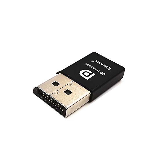 EVanlak DisplayPort ヘッドレスゴーストディスプレイエミュレーター PC 4K DPダミープラグ用 (ヘッドレス1080@60