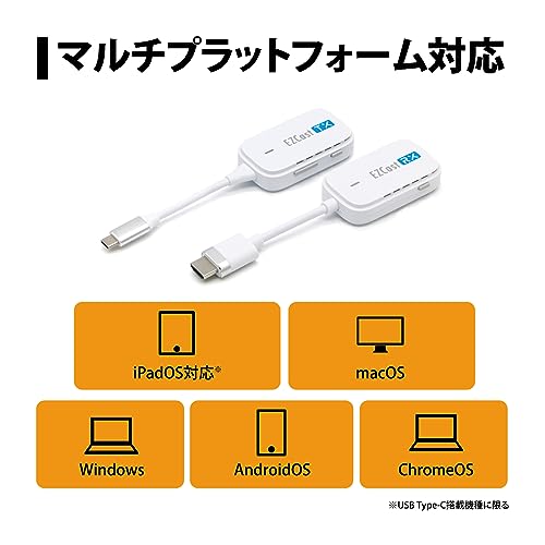 �ץ�󥹥ȥ� EZCast Pocket �磻��쥹HDMI USB-C to HDMI ���̥ߥ顼���/��ĥ (�ե�HD/HDCP) EZC
