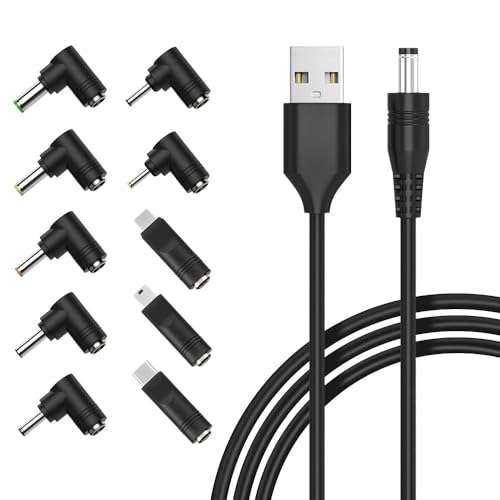 5V 3A usb����dc�ץ饰�Ѵ������֥� 10���� ���å� USB to DC�����֥� 1.5m dc �Ѵ����ͥ��� ����5.5mm ���2