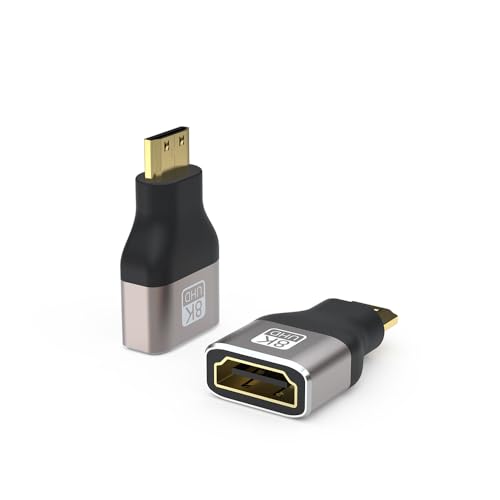 Mini HDMI to HDMI 変換 アダプタ 8K 60Hz ラップトップ/カメラ/ノートPCなどデバイス対応
