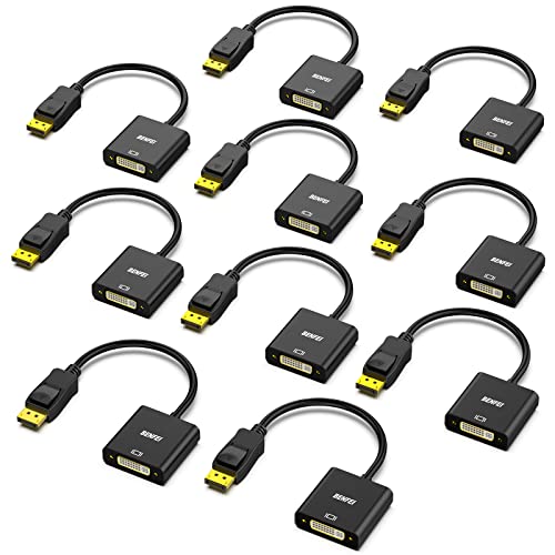 BENFEI 10個 DisplayPort - DVI シングルリンクアダプター、DisplayPort(ディスプレイポート) - DVI 変