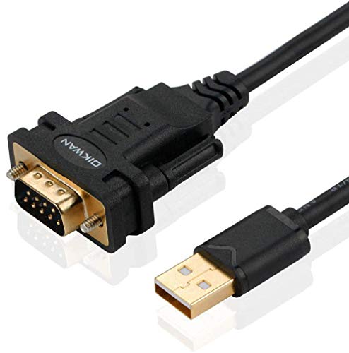 OIKWAN USBトランスRS 232 DB 9シリアルケーブルオスヘッドコンバータアダプタ、FTDIチップセット付き、Windows 11、