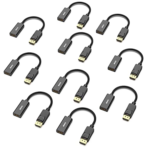 BENFEI 10個 DisplayPort（ディスプレイポート） - HDMI 変換ケーブル、最大4K＠30Hzまでの解像度に対応（オスからメ