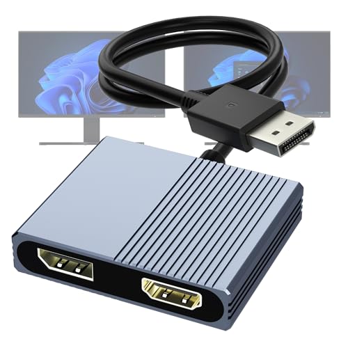DisplayPort to HDMIとDisplayPort変換アダプタ【4K@60Hz対応HDMIとDisplay Portポート+給電ポー
