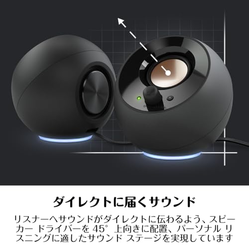 Creative Pebble SE �֥�å� RGB �饤�ƥ��� ���/�������� �ԥ�ץ饰/�Ÿ� USB C ��³ / 45�� ���������