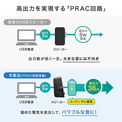 ���������쥯�� PC ���ԡ����� �����36W USB�Ÿ� 3.5mm���ƥ쥪�ߥ˥���å���³ �إåɥۥ��б� �㲻Ĵ�� 1�� 400-SP0