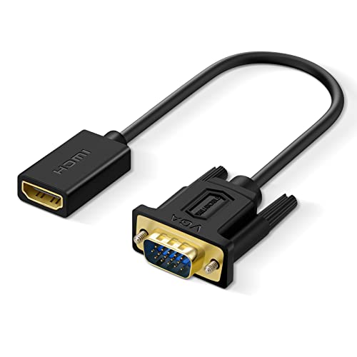SHULIANCABLE HDMI to VGA アダプタ HDMI メス to VGA オス単方向伝送 HD 1080P For TV Sti