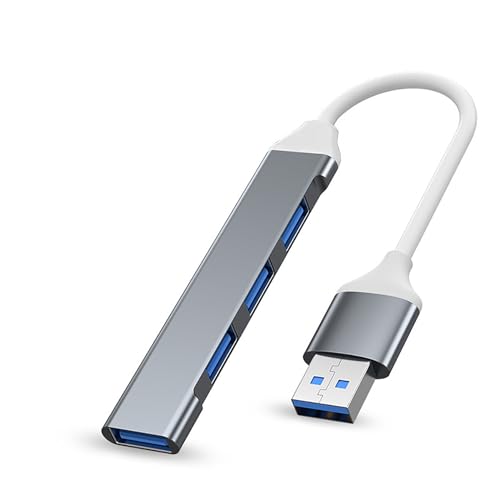 Usb Hubs - USB 3.0 ウルトラスリム 4ポートハブ USB ハブ 10.5cm ケーブル 高速転送 軽量 コンパクト MacBook/iMac/Sur